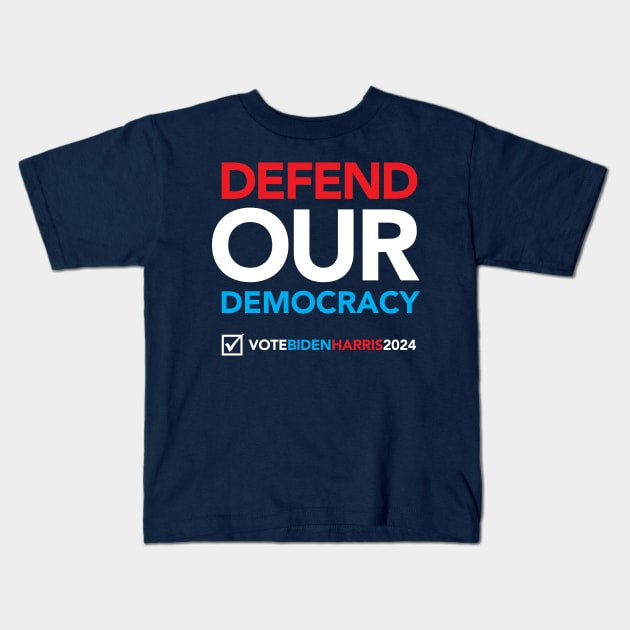 Defend Our Democracy Kids T-Shirt by UnTrumpUs